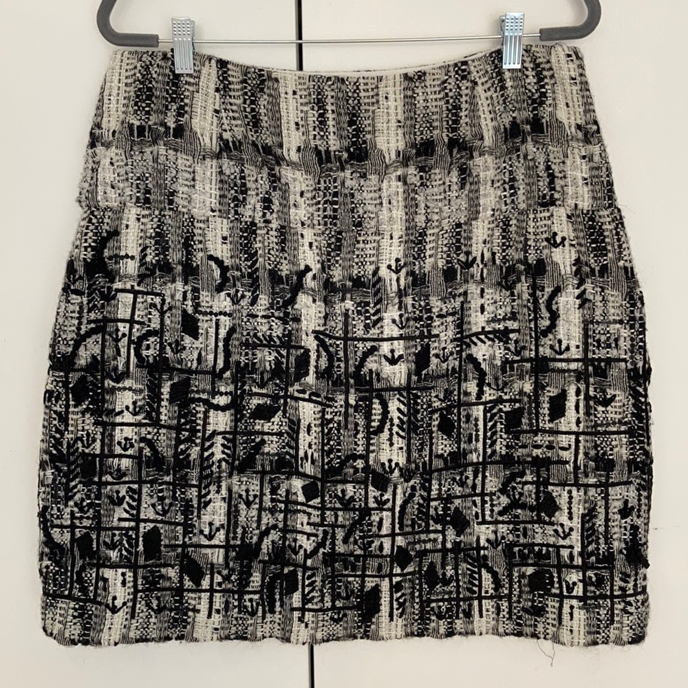 Oscar de la Renta tweed black and white skirt